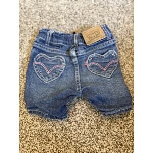 Baby Girl's Levi's Girlfriend Shorty Shorts Heart Pockets Size 2T